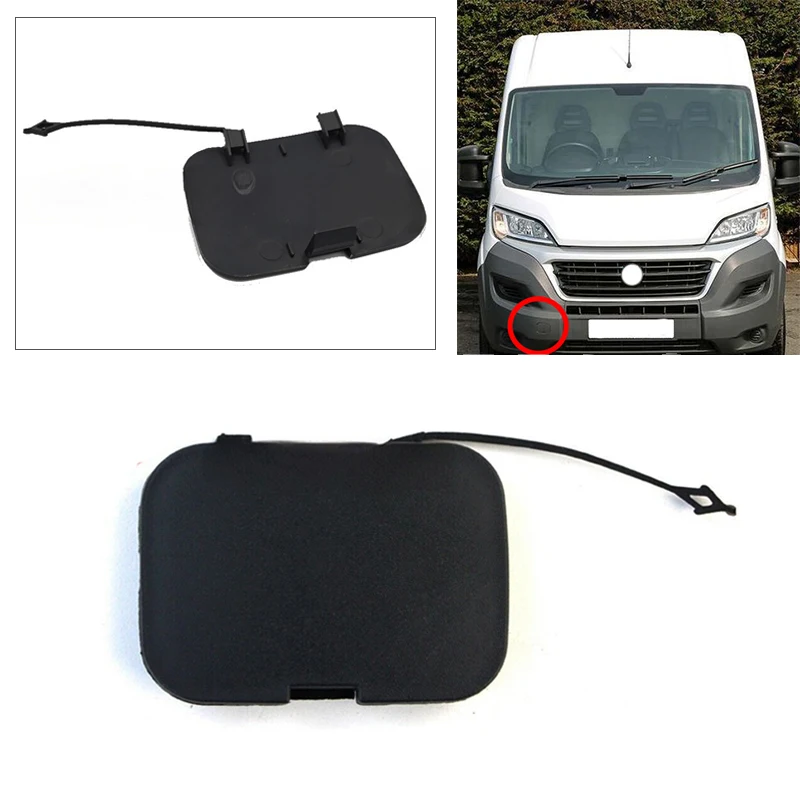 

Car Front Bumper Grille Towing Eye Hook Cover Black for Peugeot Boxer Citroen Relay for Fiat Ducato 2014 2015 2016 2017-2019