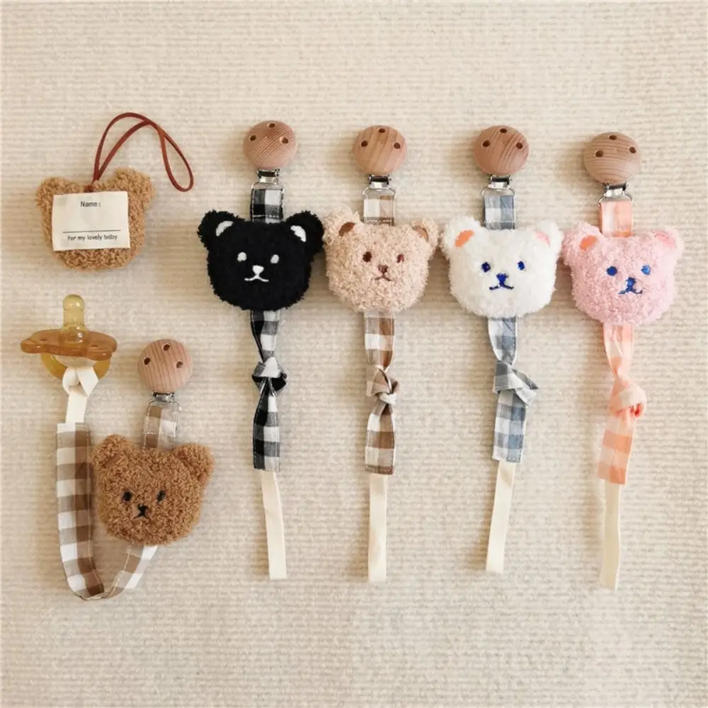 

Plush Bear Toddler Nipple Holder Clips Dummy Clips Baby Teether Toys Straps Pacifier Holder Clips Baby Pacifier Chain