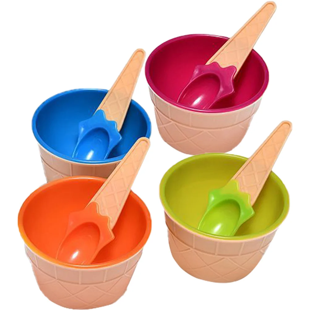 

Ice Cream Bowls Cup Bowl Cartoon Spoonskids Model Cone Party Fruit Holding Pudding Storage Dessert Serving Cups