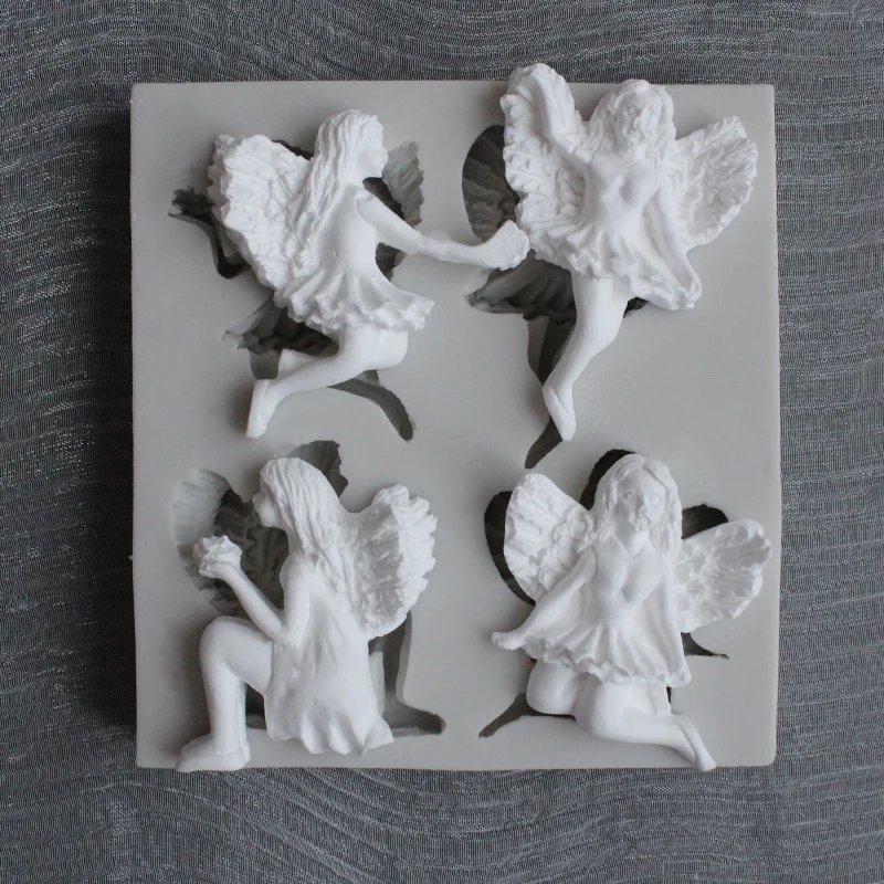 

Angel Girl Shape Silicone Mold Kitchen DIY Cake Baking Decoration Chocolate Mould Plaster Clay Tool Flower Fairy Mold