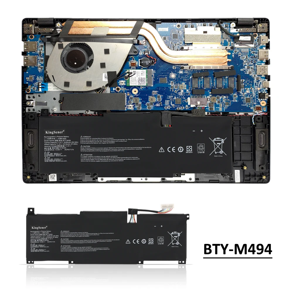 BTY-M494 Аккумулятор для ноутбука MSI Modern 15 H C13M B13M B12M Modern 14 C11M C12M C12MO C7M C7M-091 C7M-092 Серия 11,4 В 39,3 Втч (art.: 3920cd38179ff) - 3920cd38179ff