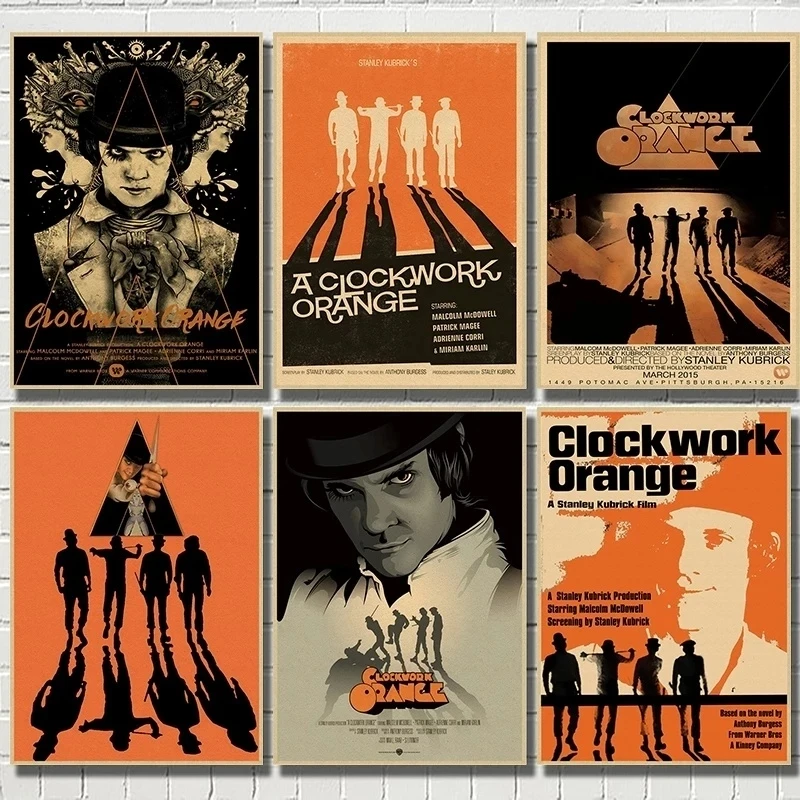

Постеры из классического фильма «A заводная работа», картины из оранжевой крафт-бумаги, настенные художественные принты, винтажный домашни...