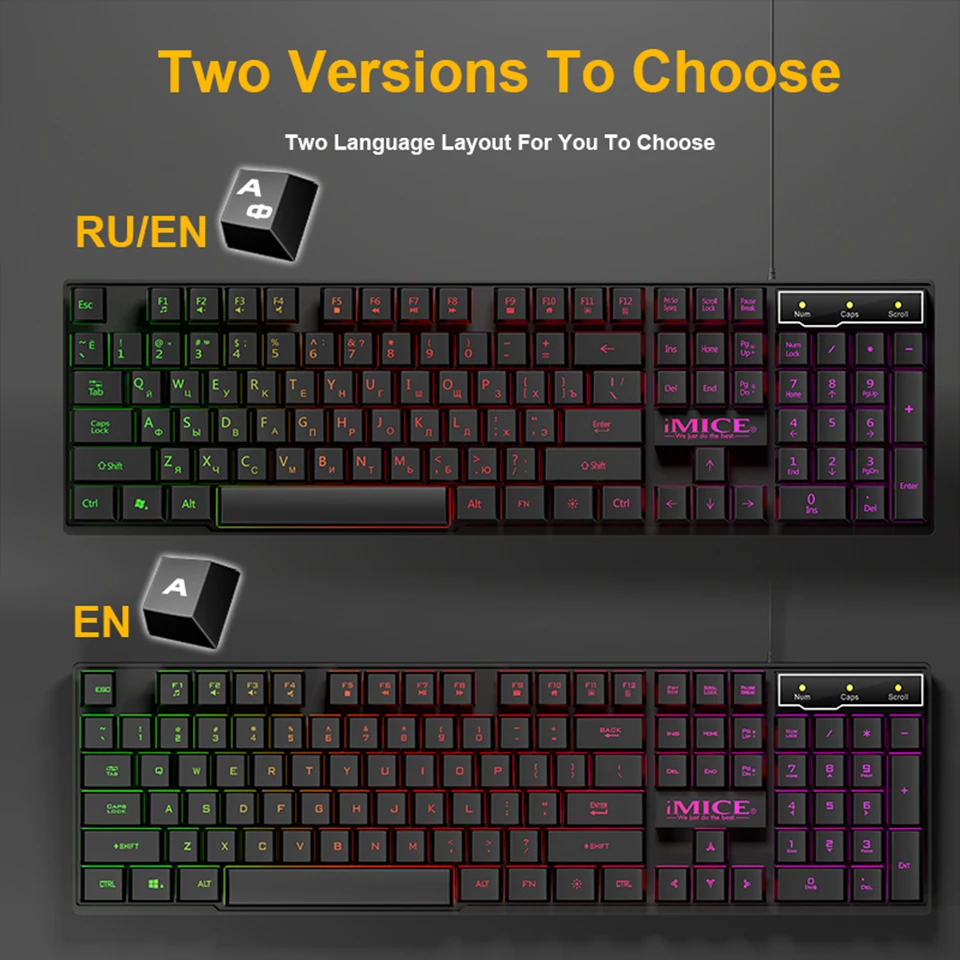 Проводная игровая клавиатура с RGB-подсветкой USB 104 |