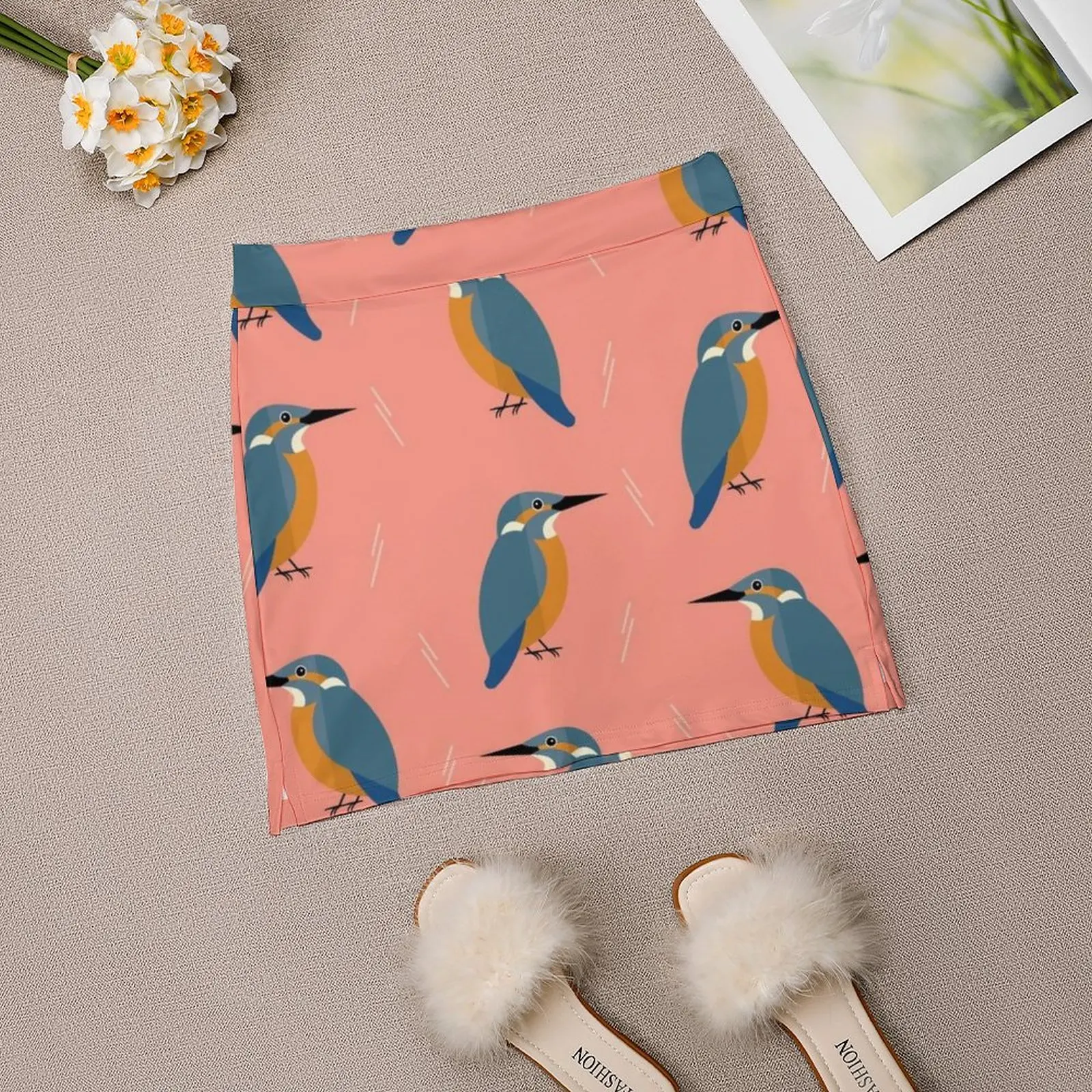 Kingfishers Everywhere Женская юбка Спортивная юбка-юбка с карманом Модная в корейском