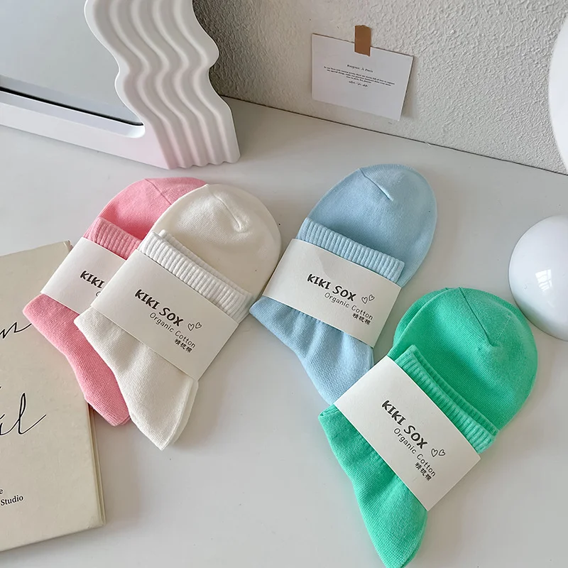 Новые модные японские Короткие Носки ярких цветов весна-лето тонкие хлопковые