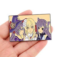 genshin impact cute enamel pins cosplay game brooch clothes lapel backpack badges for friends fashion jewelry accessories gifts