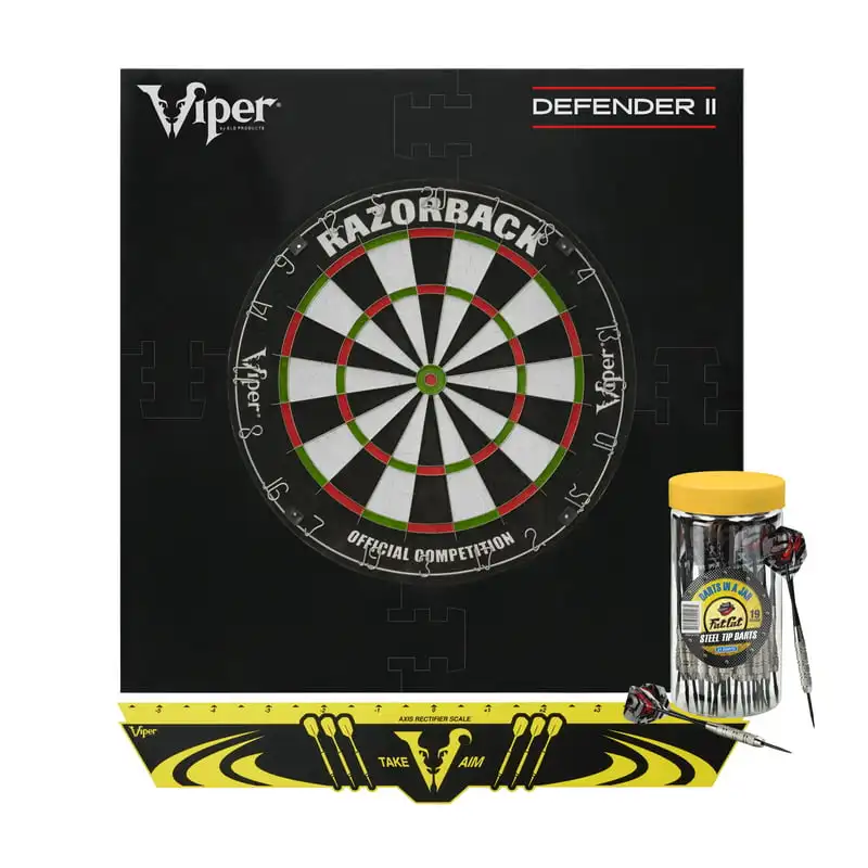 

Dartboard, Defender II Surround, Jar of 20 Darts and Throwline Bow stabilizer Archery accessories Pop darts Steel tip darts S