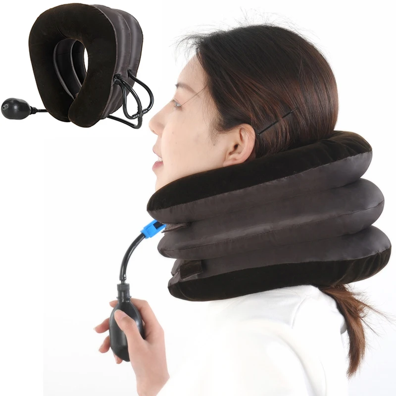 

Neck Stretcher Air Cervical Traction 3 Tubes House Medical Devices Orthopedic Pillow Collar Pain Relief Neck Head Tractor Collar