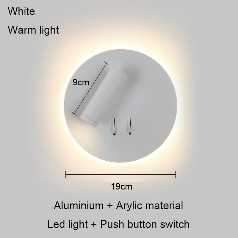 Nordic Led Wall Lamp with Switch Spot Mini light Sconce Wall Light for Home Bedroom Bedside Light Study Reading Lamp 8W 10W images - 6