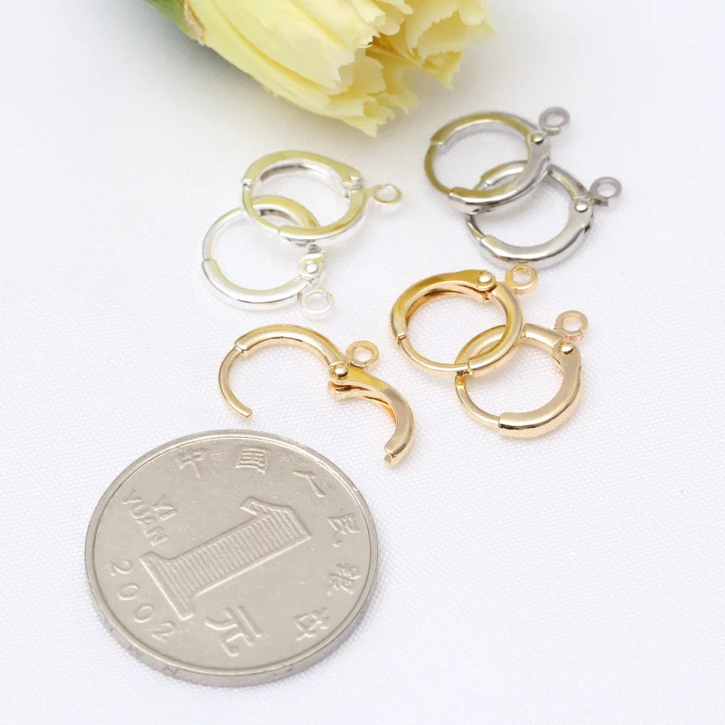 10pcs 14K/18K Gold Plated Round Earring Clasps Hooks with Open Jump Ring For DIY Jewelry Earrings Making Supplies Accessories