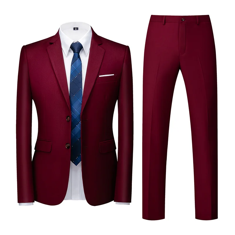 

Men's Suit 3 Pieces Slim Fit Business Casual Suitable Wedding Banquet Bridesman Dress Jacket Vest With Pants