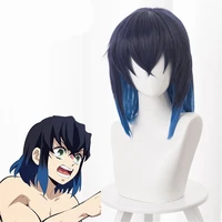 demon slayer kimetsu no yaiba hashibira inosuke cosplay wig heat resistant synthetic hair wigs wig cap