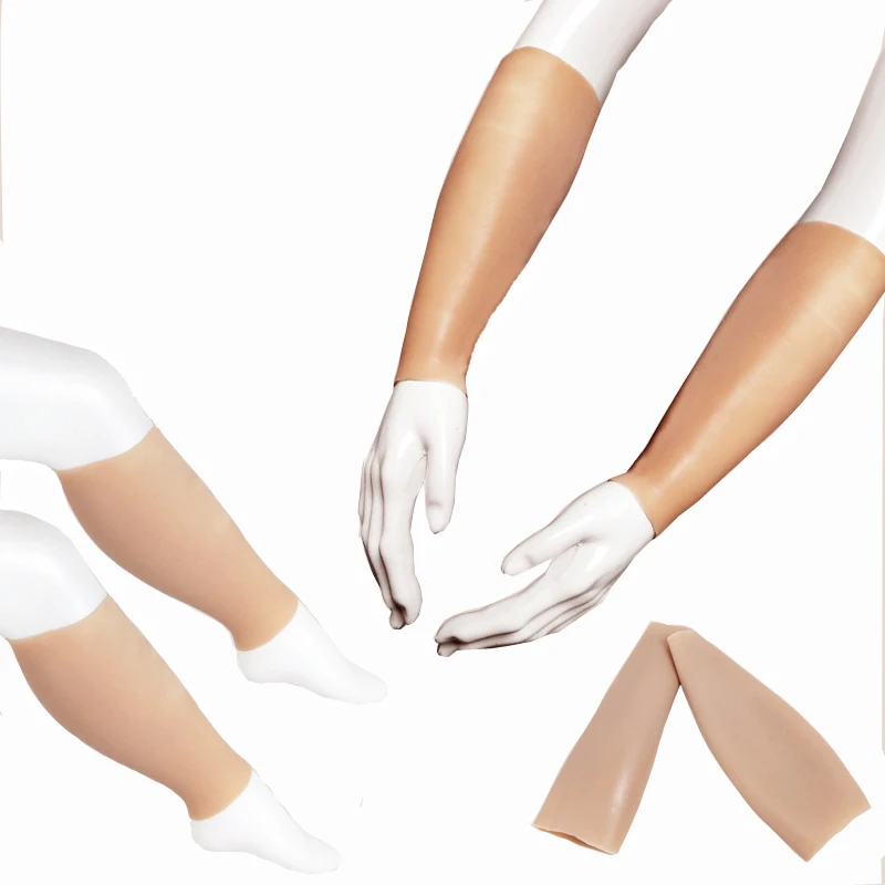 

A Pair Medical Silicone Forearm Shank Protecitive Cover Personal Health Care Real Skin Lower Leg Posture Corrector Free Shipping