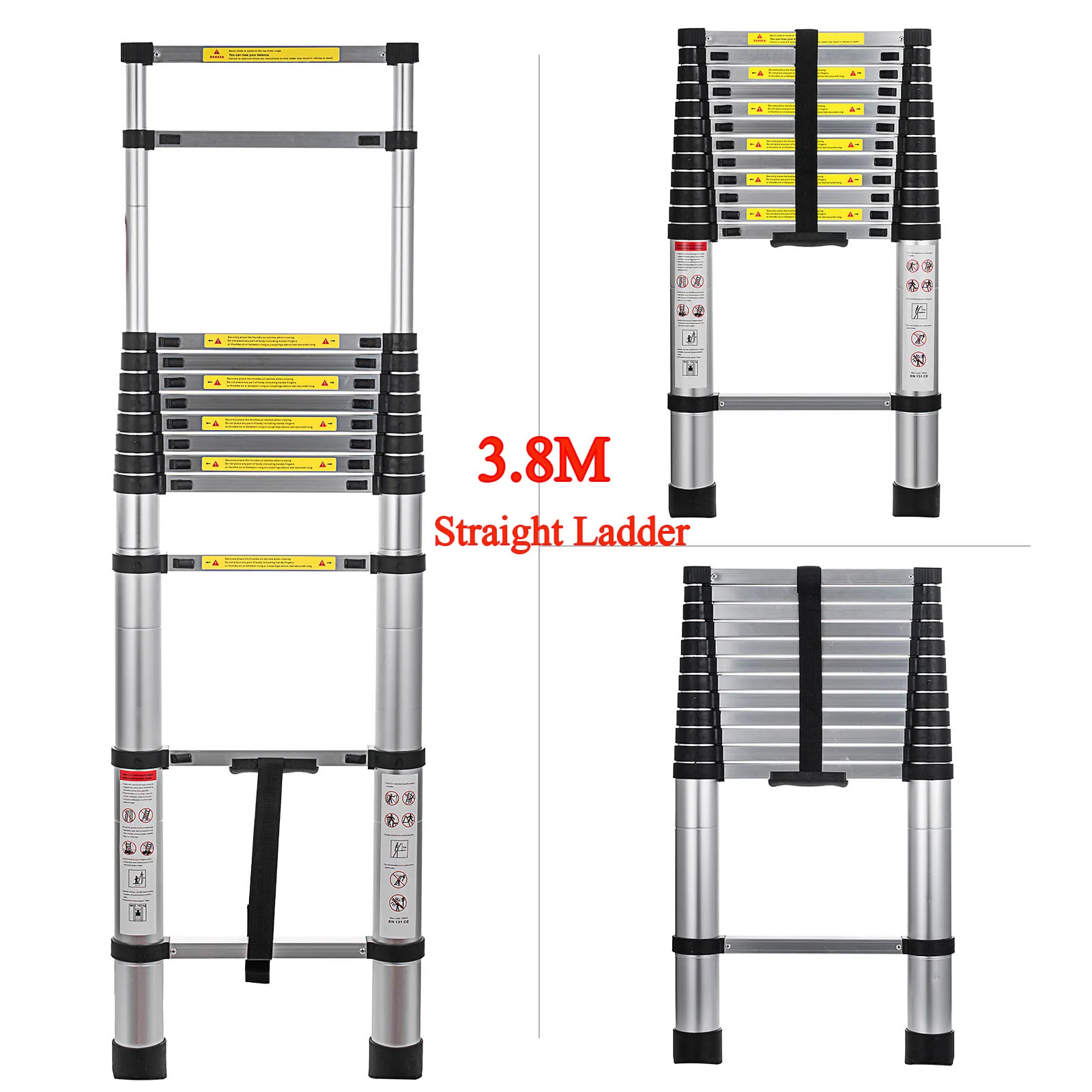 16.5FT Folding Ladder Telescopic Ladder Climbing Herringbone Stepladder for Home Engineering Extension Aluminum Step Ladders images - 6