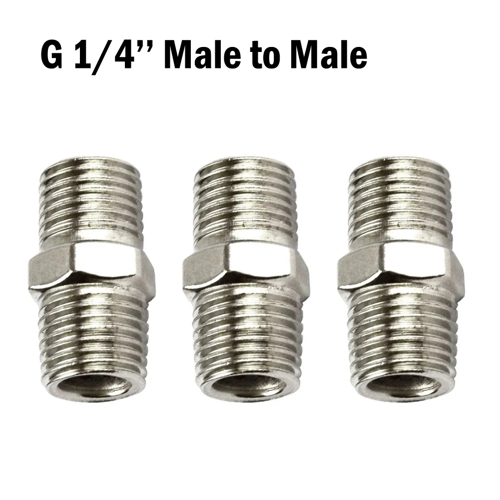

3pcs G 1/4'' Male To Male Air Compressor Line Hose Fittings Connector 13mm Compressor Fittings Air Compressor Line Hose