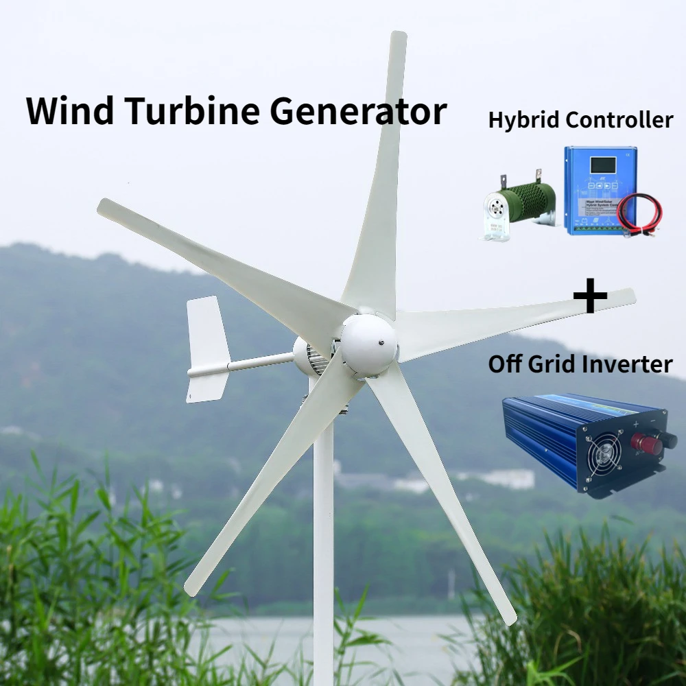 

Hot Free Energy Windmill 5000w 6000w Horizontal Axis Permanent Maglev Wind Turbine Generator 12v 24v 48v With MPPT Controller