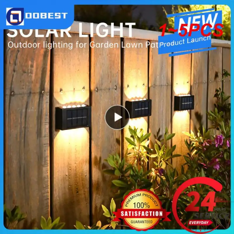 

1~5PCS Solar Wall Lamp Outdoor Waterproof Up And Down Luminous Lighting