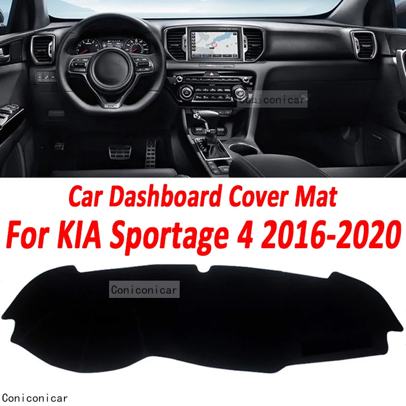

For KIA SPORTAGE 4 2016-2020 Spare Parts Car Dashboard Cover Mat Artificial Leather Dash Board Sun Shade Pad Anti-UV Accessories