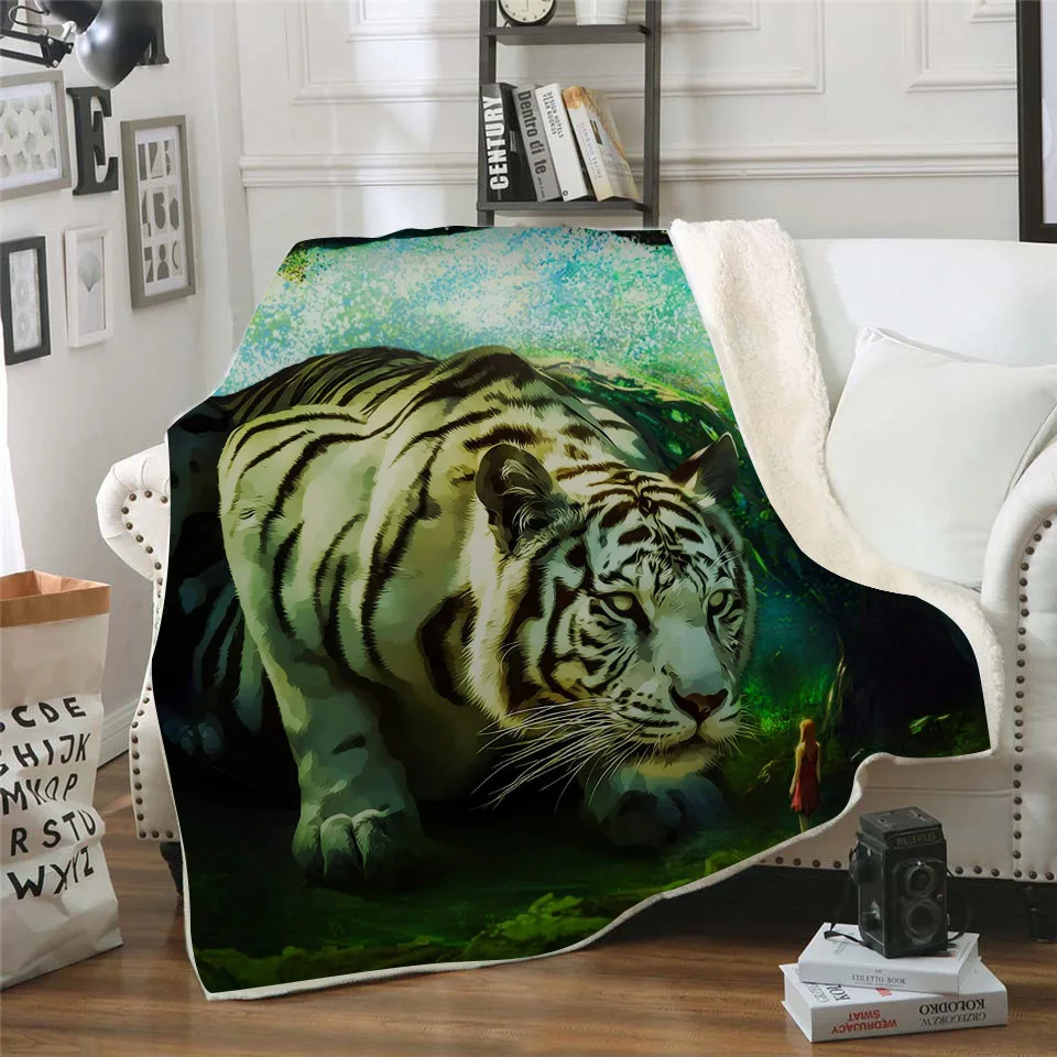 

Throw Blanket for Kids Girls Teens and Adults Animal Snow Print Winter Warm Fleece Flannel Blanket Soft Comforter for Bed