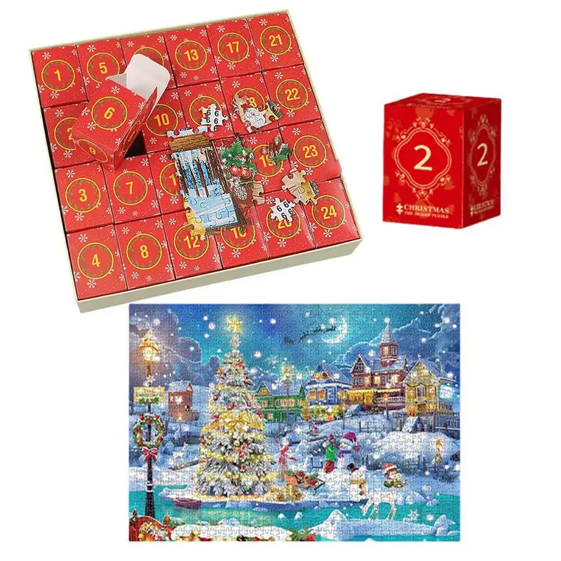 

Advent Calendar Jigsaw Puzzles 24 Days Countdown To Christmas Holiday Puzzles Stocking Stuffer Christmas Gifts Home Decoration