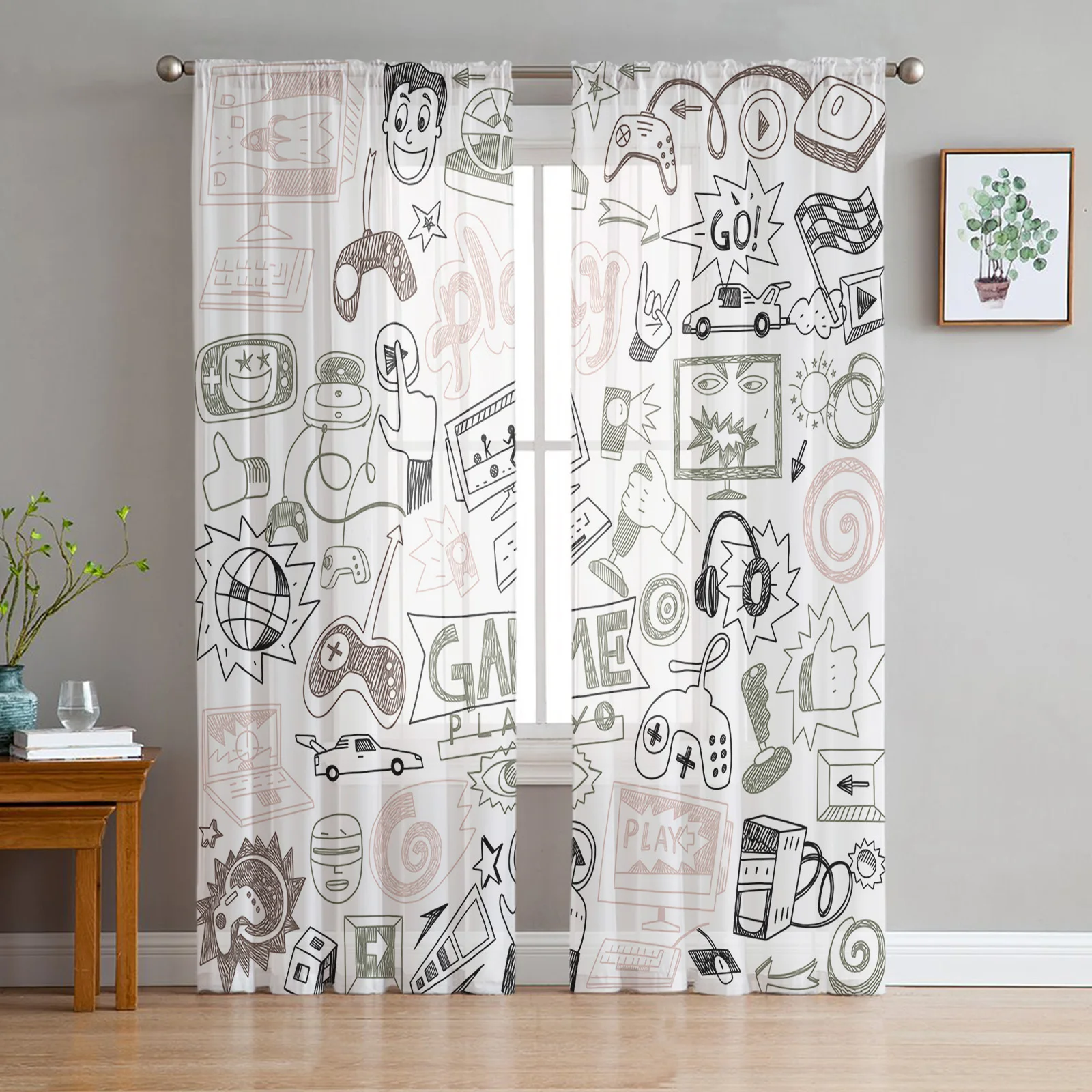 

Геймпад, компьютерная клавиатура, тюлевые занавески для гостиной, вуаль, прозрачные Оконные Занавески для спальни, детской Шторы для кухни