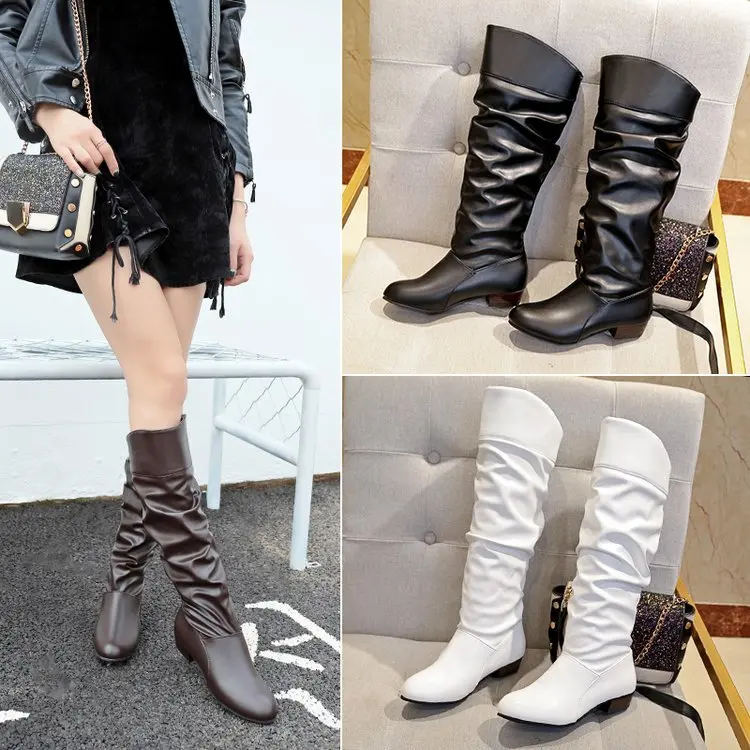 

Women's Mid Calf Boots Female Shoes Winter Footwear Australia Luxury Designer Sexy Thigh High Heels High Sexy Round Toe Boots-