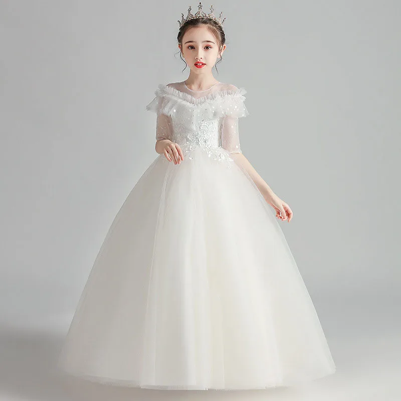 Girl Princess Dress chic little girl dress dance dress host flower girl wedding little Princess Piano Dress summer enlarge