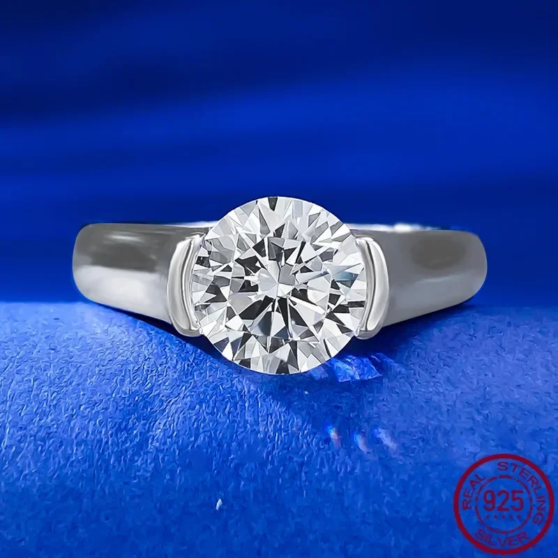 Кольцо женское из серебра 7 5 пробы с высокоуглеродистыми бриллиантами