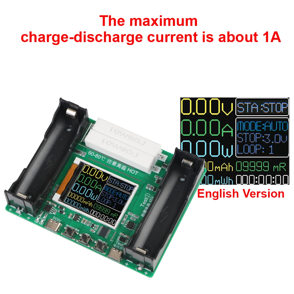Адаптер Type-C 5 В 18650 тестер емкости литиевых батарей устройство для зарядки и