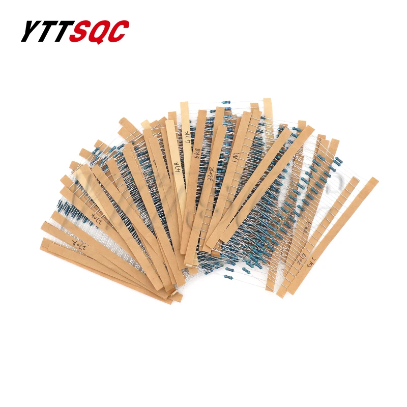 600 шт./комплект Металлические пленочные резисторы 1/4 Вт 1 к 10 300 1% Ом м