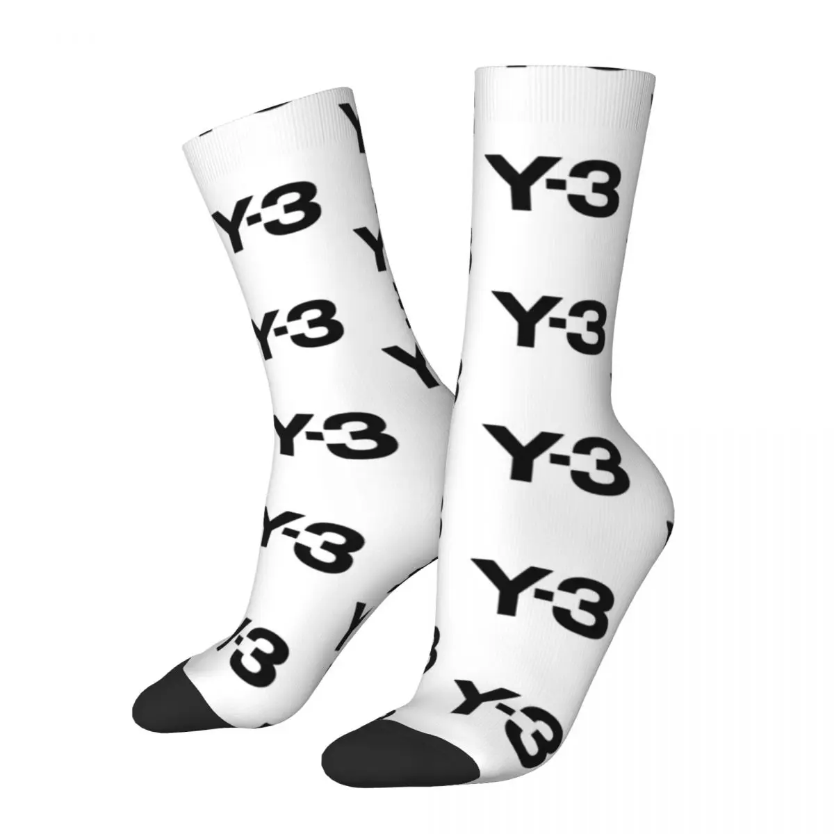 

Happy Funny Men's compression Socks Y-3 Vintage Harajuku Y-3 Yohji Yamamoto Hip Hop Novelty Casual Crew Crazy Sock Gift Printed