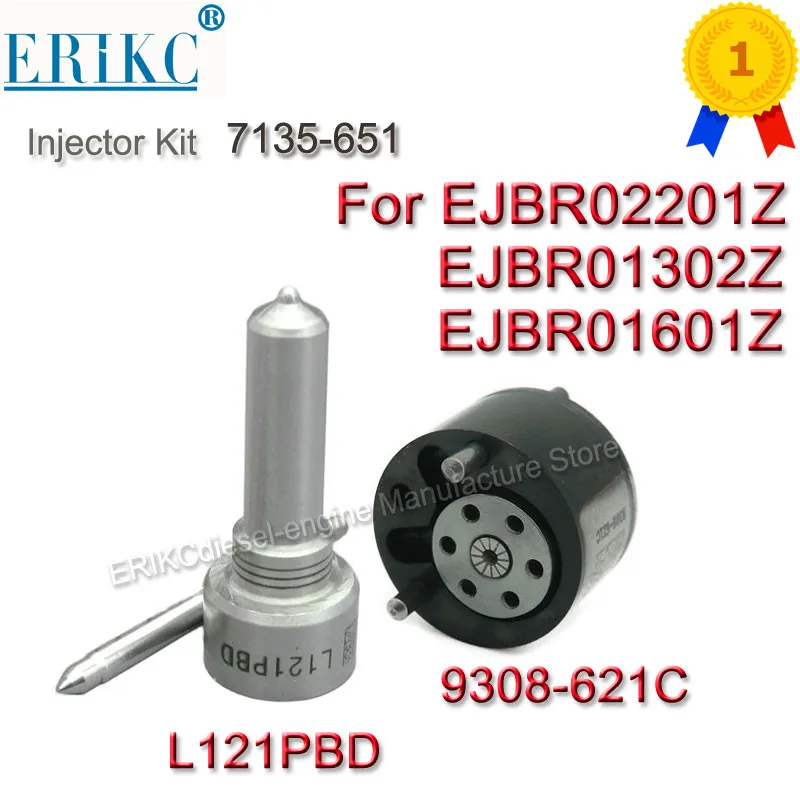 

EJBR02201Z EJBR01302Z EJBR01601Z ERIKC 7135-651 Diesel Injector Repair Kits Nozzle L121PBD + Valve 9308-621C for Delphi Injector