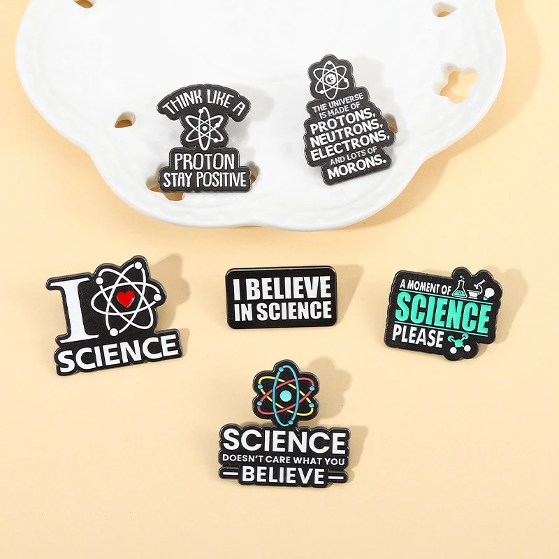 

I Believe In Science Brooches Jewelry Gift For Kids Letter Series Brooches Cartoon Funny Quotes Brooch Funny Quote Lapel Pins