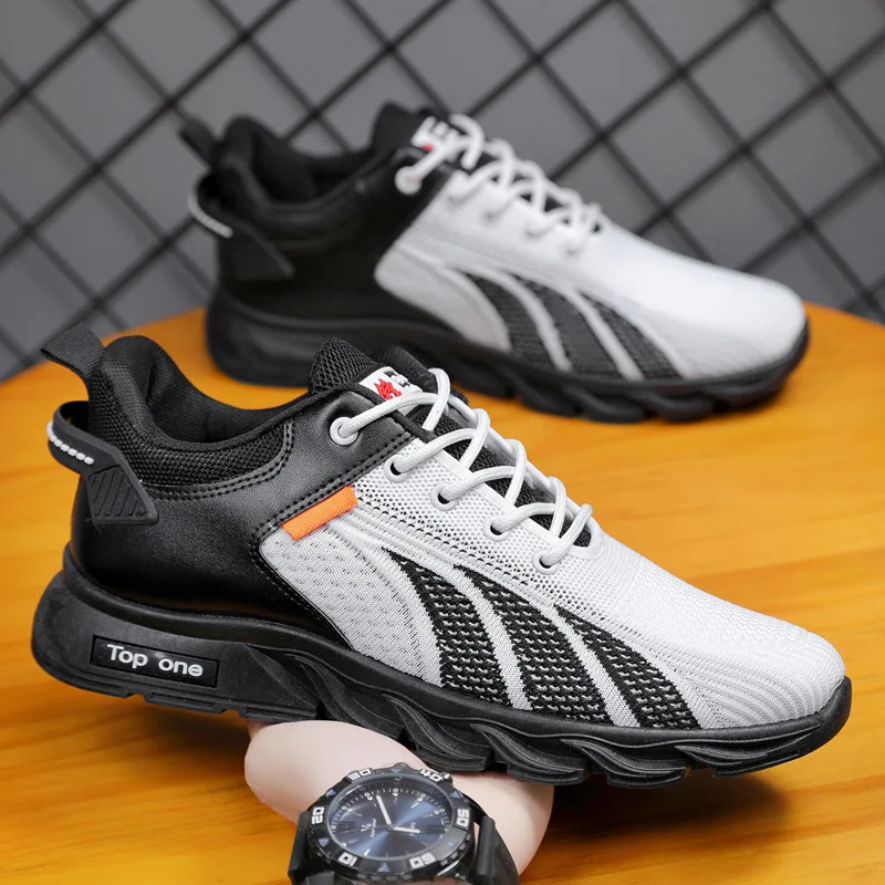 

Spring New Men's Shoes Flying Woven Breathable Casual Trend Running Shoes