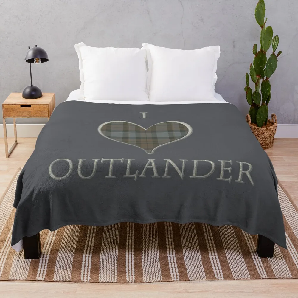

Плед I LOVE OUTLANDER, вязаное Клетчатое одеяло, флисовое микроволокно