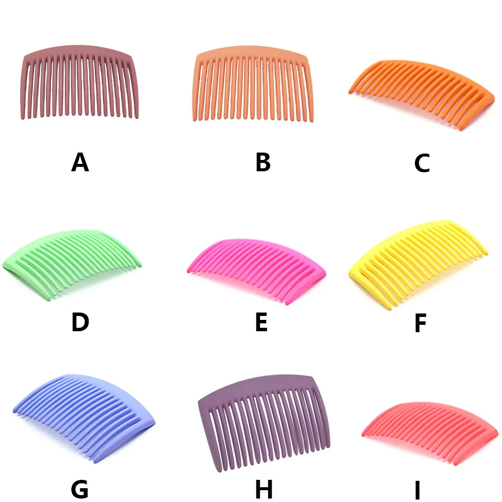

1 2 3 5 Hair Side Combs Classical Pointed-Toothed Decoration Plastic Fork Comb Jewelry Women Headwear Light Yellow