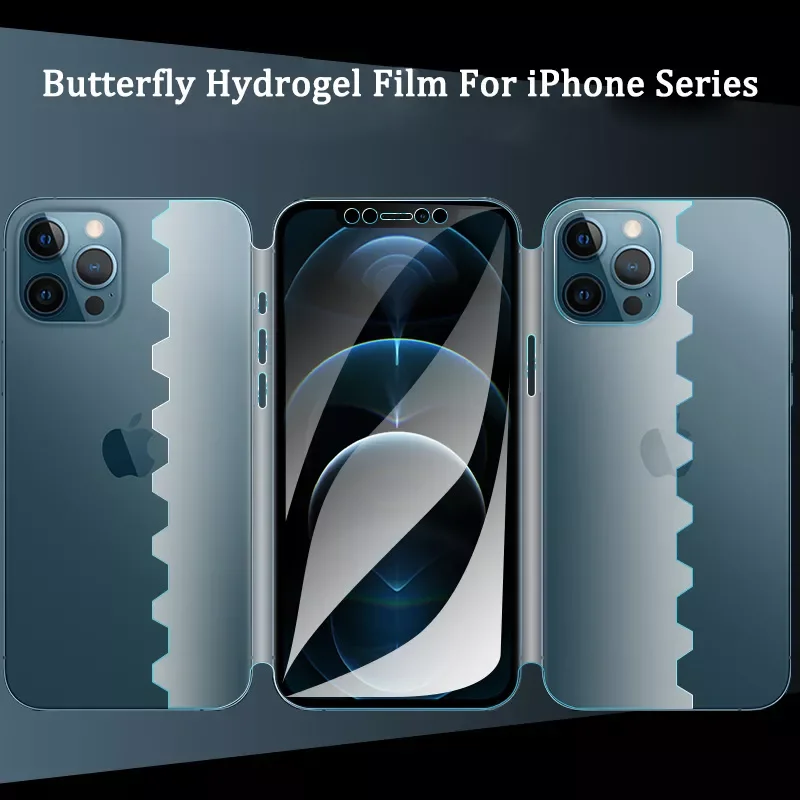 

Full Body Hydrogel Gel Film For iPhone 13 12 11 Pro Max Mini X XS XR Butterfly Hydrogel Film For iPhone 12mini 13min 11pro max