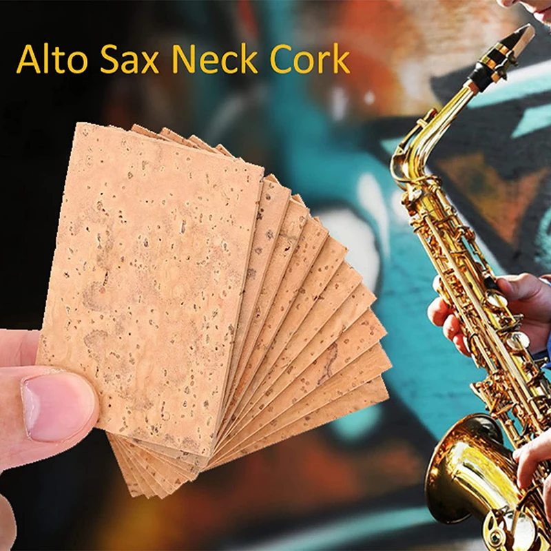 

Sax Neck Cork Natural Durable Wooden Alto Saxophone Universal Neck Joint Cork Sheet for Alto/Soprano/Tenor Brass 6x4cm