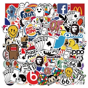 1050100pcs cool fashion brand logo stickers aesthetic laptop skateboard water bottle waterproof graffiti decal sticker kid toy free global shipping