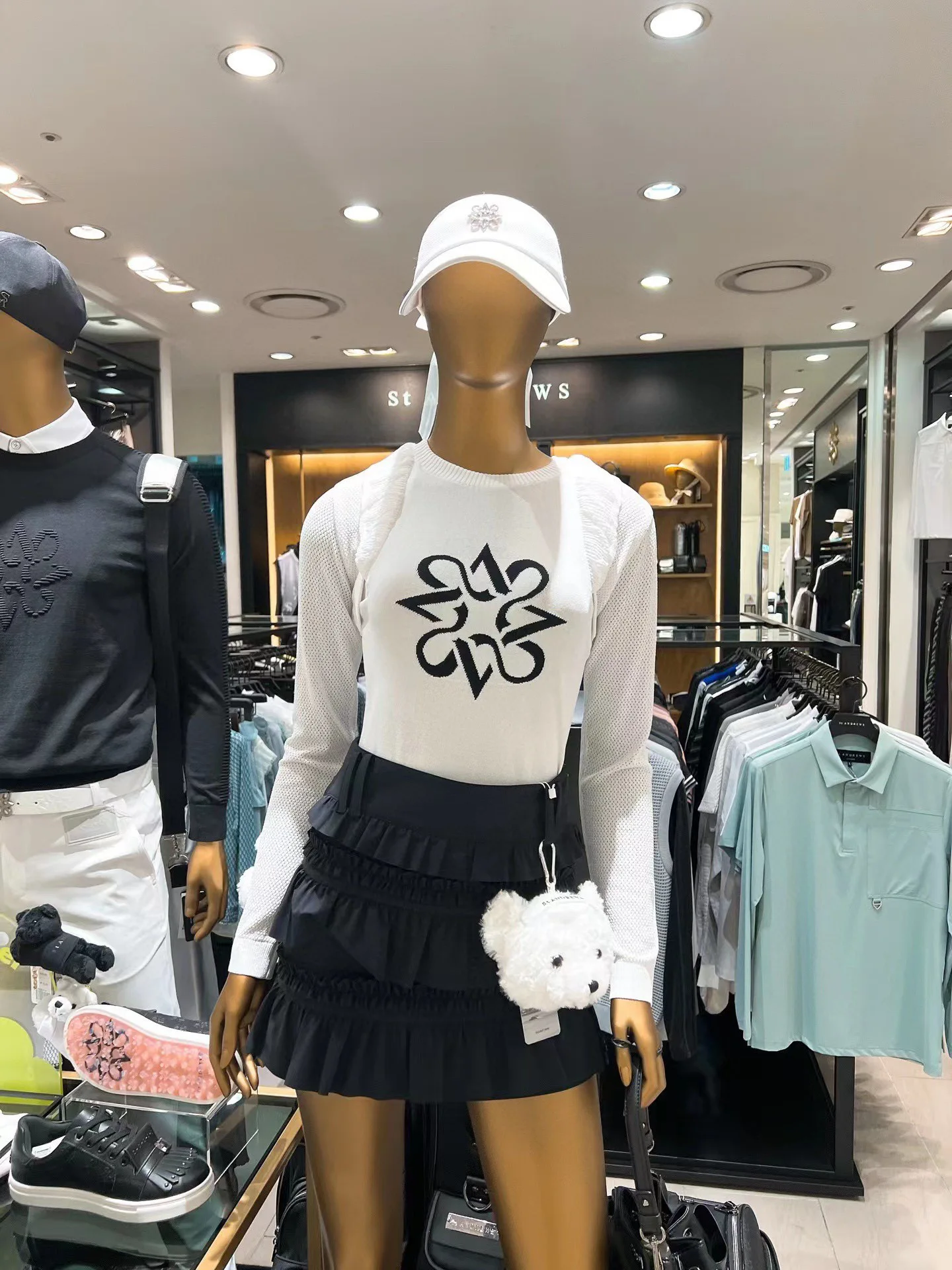 new spring autumn golf long sleeves round neck knit wear for women ladies golf wear removable sleeves knitted sweater sports top