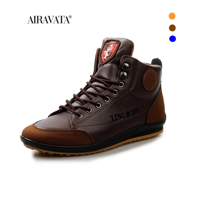 Men Casual Leather Walking Shoes Lace Up PU Wearable Comfortable Flatform Driving Shoe Working Three Colors