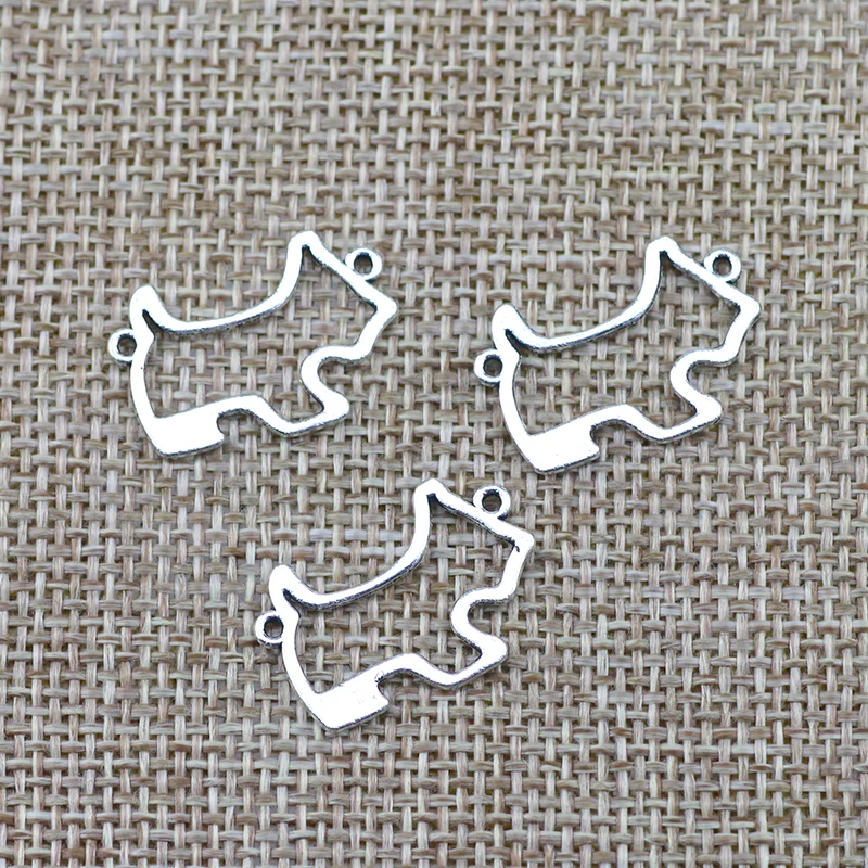 

40 шт., соединители для подвесок в виде собак, 15 х22 мм