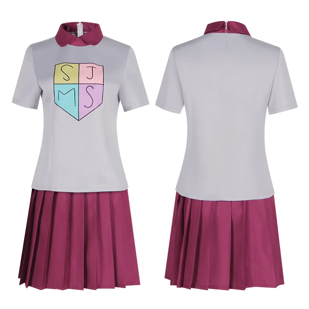 3 шт. аниме Anne Amphibia Marcy карнавальный костюм серая футболка фиолетовая юбка Wu Boonchuy