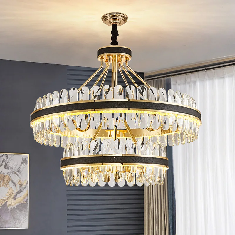 

Chandelier Modern Crystal Round Rectangular Chrome Home Winfordo