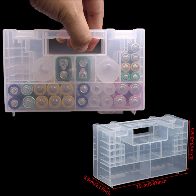 Пластиковый контейнер для батарей органайзер AA AAA C D 9V