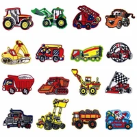 16pcs cartoon animation engineering vehicles car for on sew child clothing diy ironing embroidery patch t shirt backpack sticker