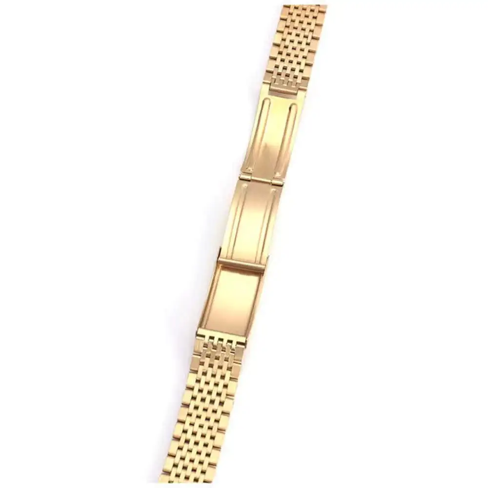 18mm 19mm 20mm Curved End Stainless Steel Silver Gold Watch Band Strap Bracelet Fit For Omega Watch