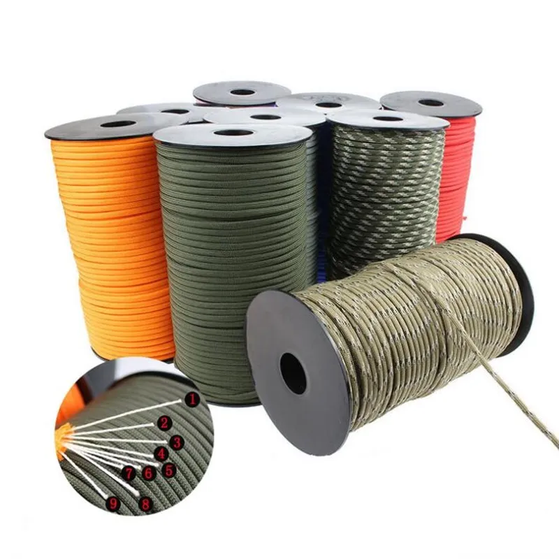 

Military Paracord 100M 50M 9 Strand 4mm Parachute Cord Camping Accessories Outdoor Survival Equipment Mountaineering Tent Rope