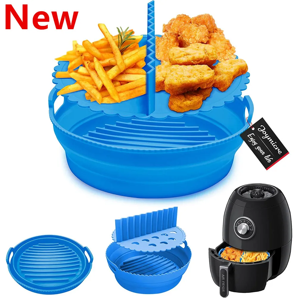 

NEW Air Fryer Silicone Pot Basket Plate Cooking Air Fryer Accessories Round Reusable Foldable Bpa Free Airfryer Baking Molds