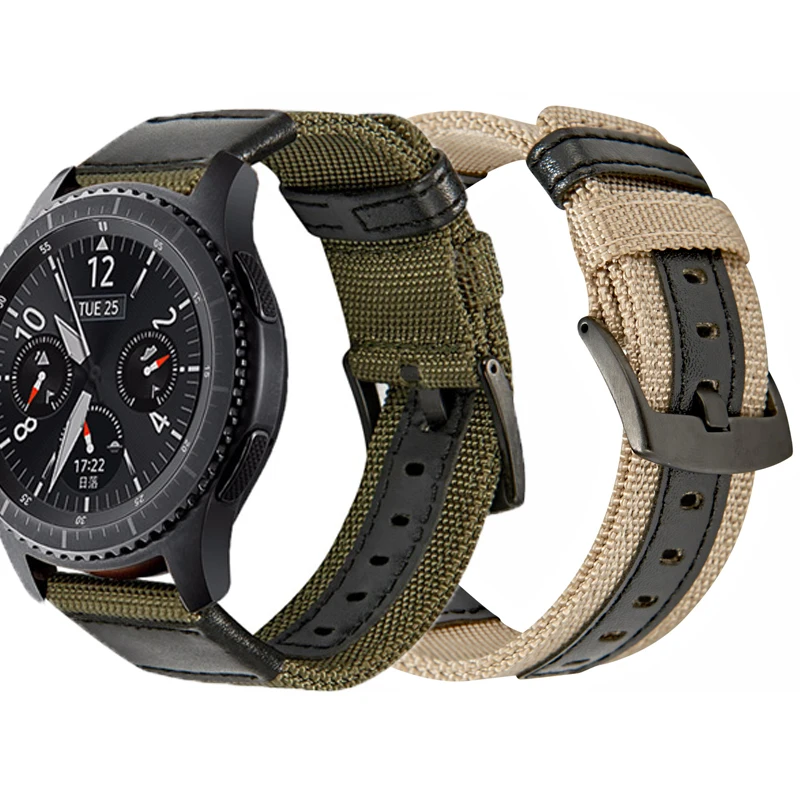 20mm 22mm Canvas Strap for Samsung Gear S3/S2 Smart Watch 3 Nylong Band 46mm